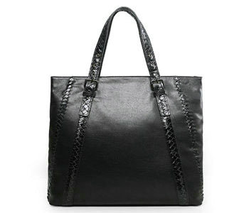 Bottega Veneta intrecciato leather tote 16042 black
